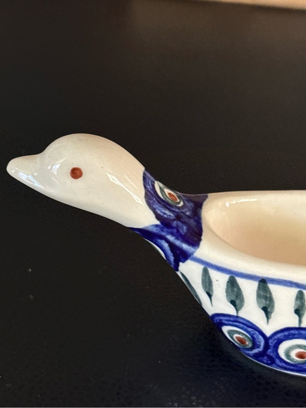 Polish Pottery Hand-Crafted Porcelain Goose Kitchen Spoon - Picture 6 of 11